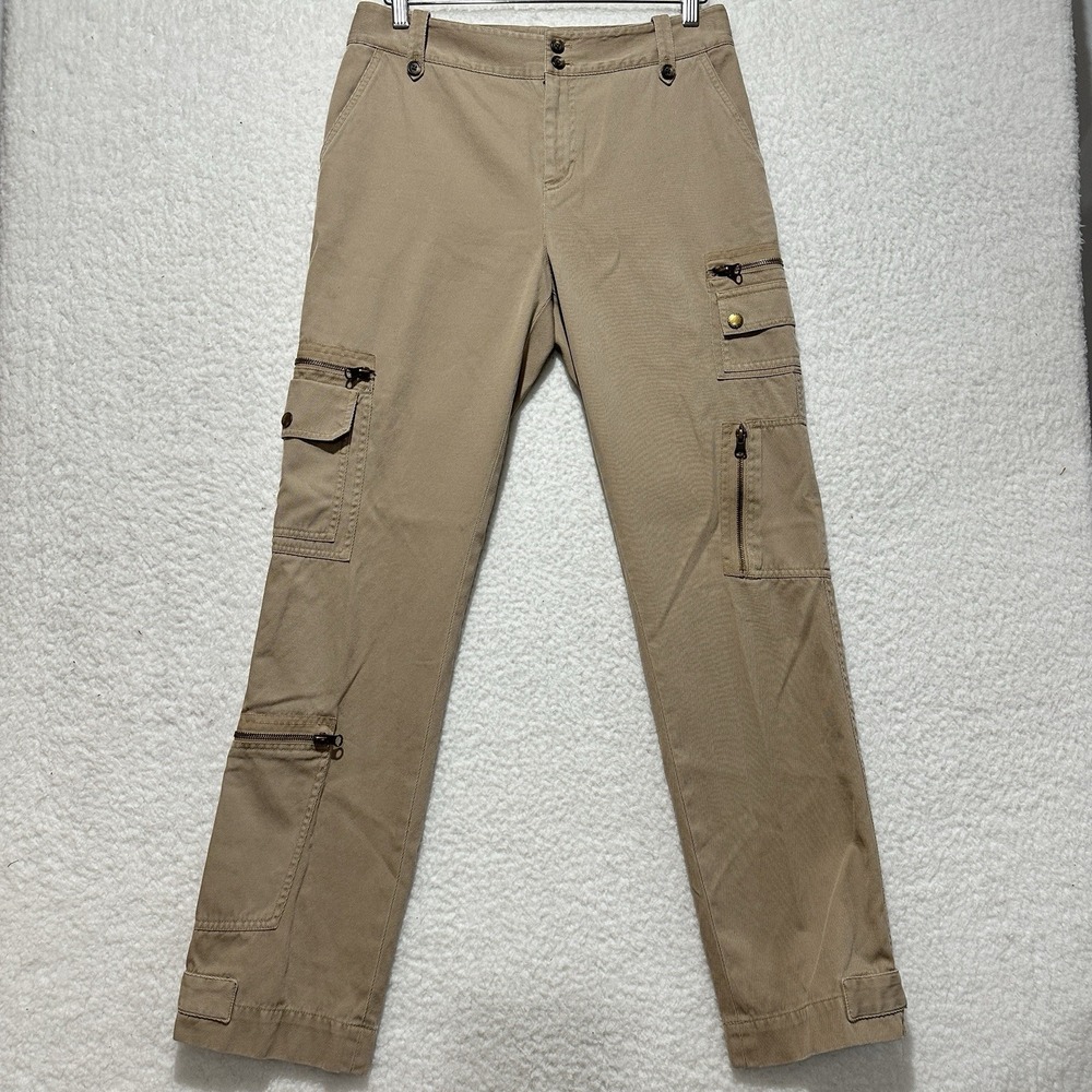 Lauren Ralph Lauren Beige/Tan Utility Button Tab Hems Cargo Pants Size 6